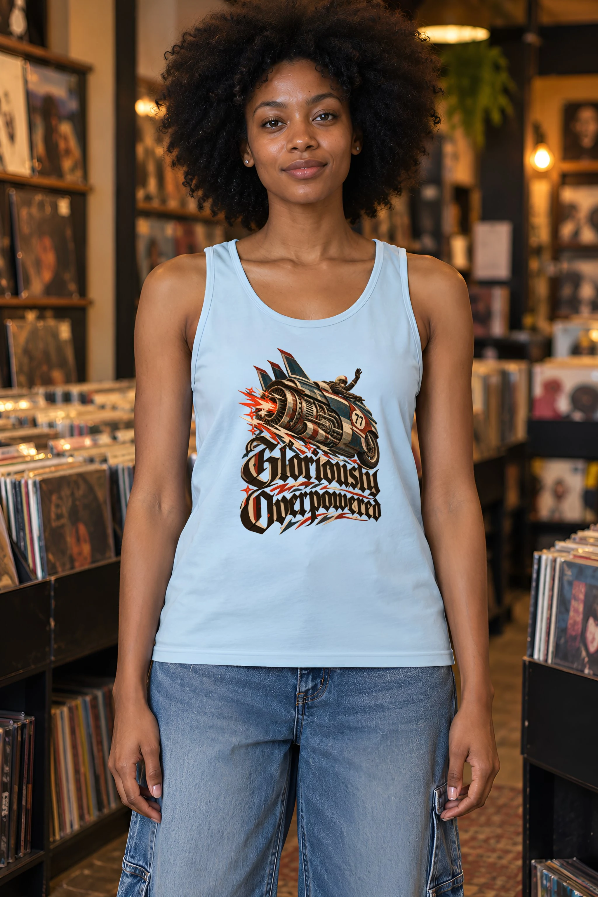 "Gloriously Overpowered" Unisex Jersey Tank