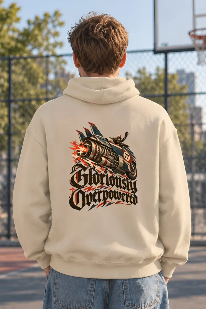 “Gloriously Overpowered” Unisex Pullover Hoodie
