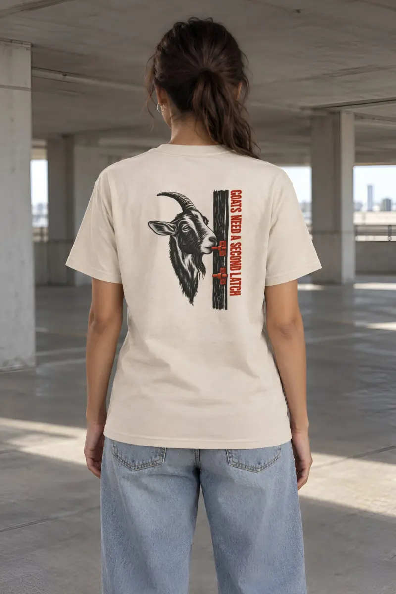 “Goats Need A Second Latch” Heavyweight Unisex Crewneck T-shirt