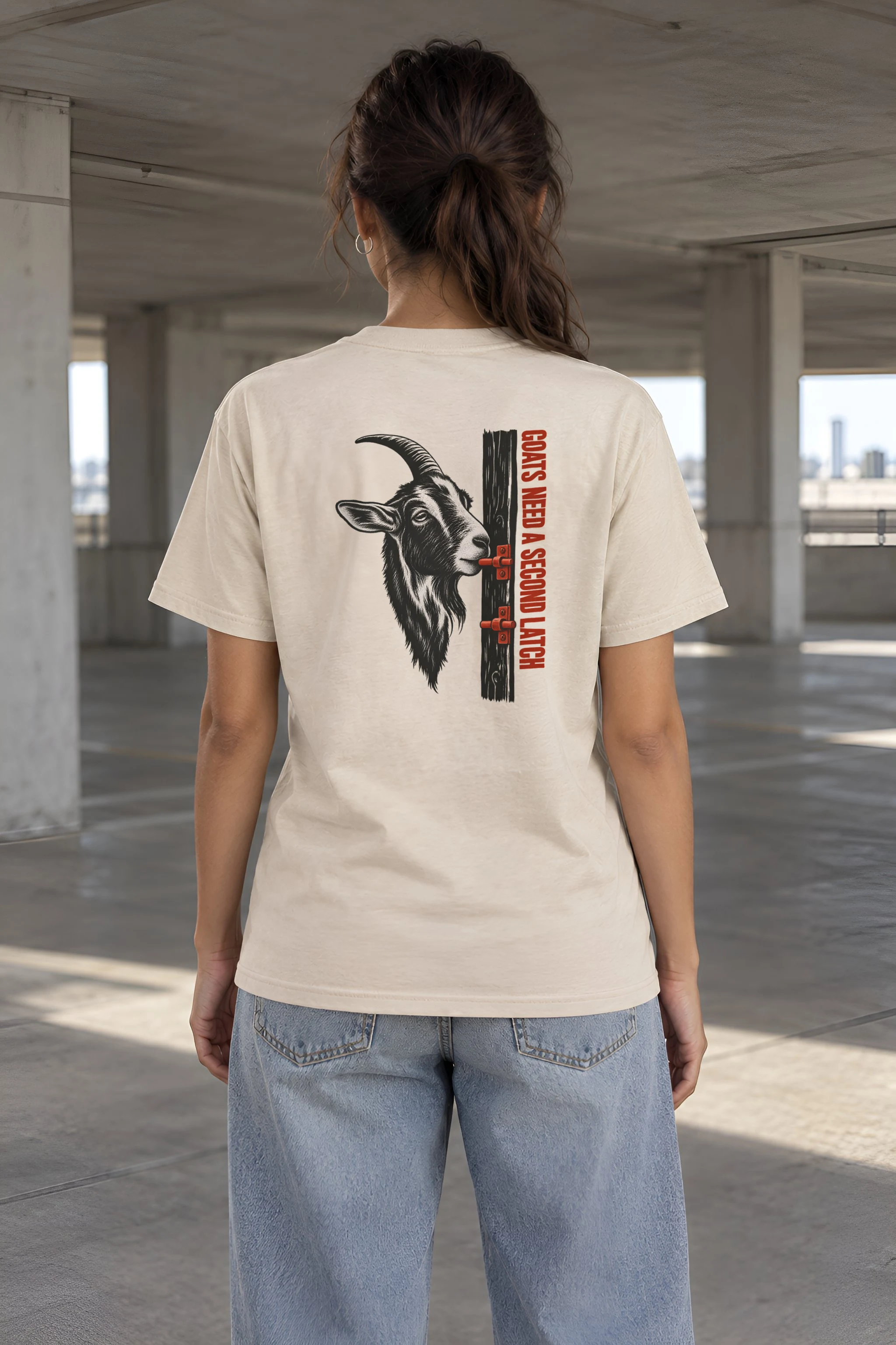 "Goats Need A Second Latch" Heavyweight Unisex Crewneck T-shirt