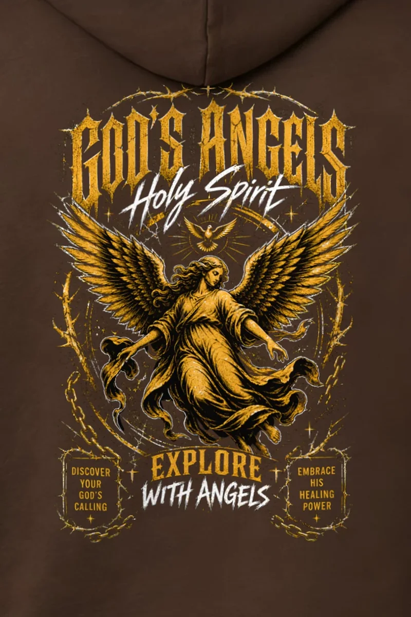 "God’s Angels" 1 Pullover Hoodie - the graphic up close