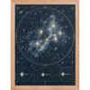 "Gold Celestial Star Chart" Premium Wooden Framed Poster