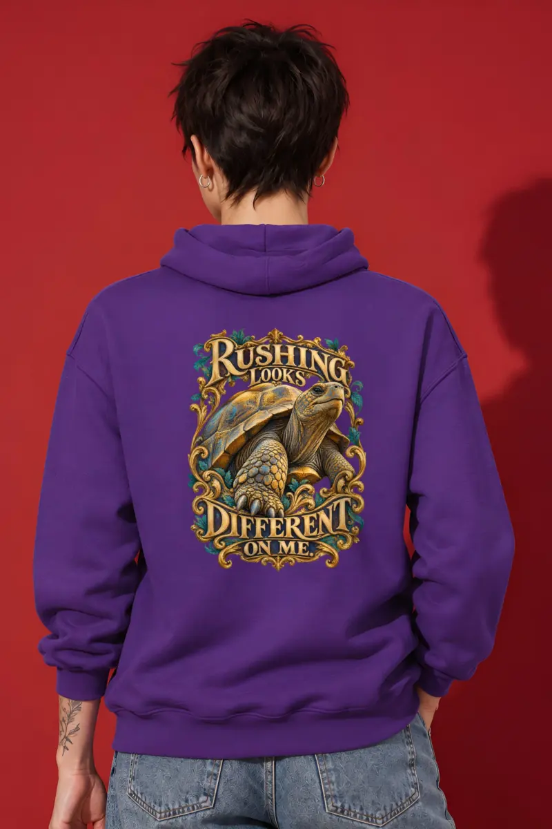“Gold Scrollwork Tortoise” Heavy Blend Unisex Pullover Hoodie