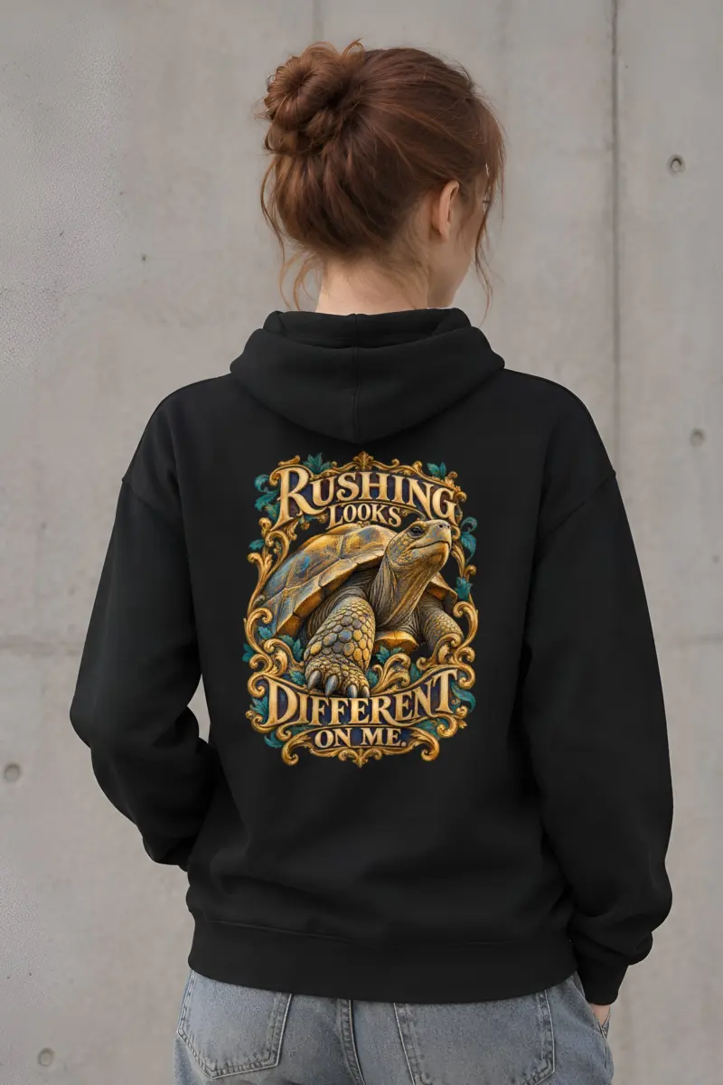 “Gold Scrollwork Tortoise” Unisex Pullover Hoodie
