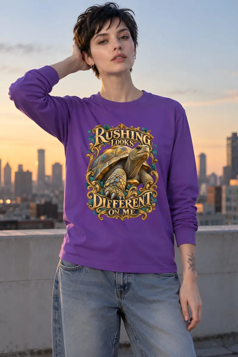 "Gold Scrollwork Tortoise" Unisex Longsleeve T-shirt