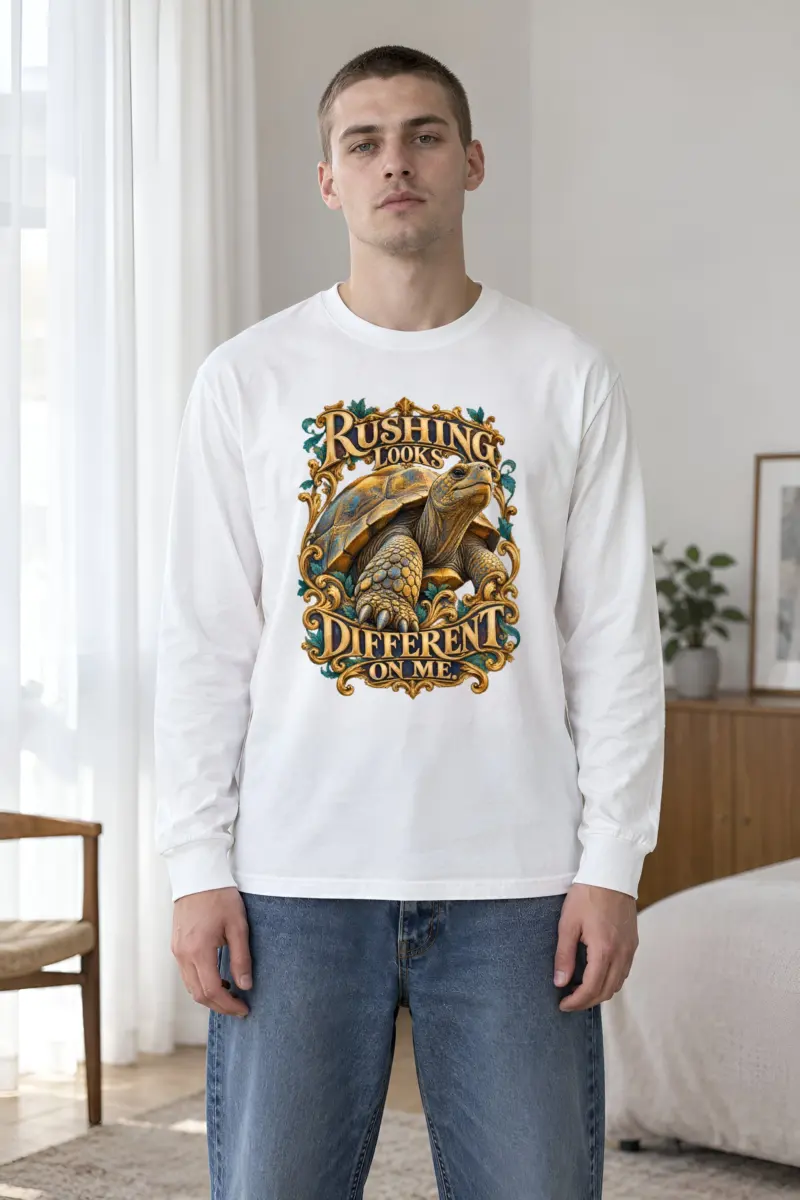 "Gold Scrollwork Tortoise" Unisex Longsleeve T-shirt