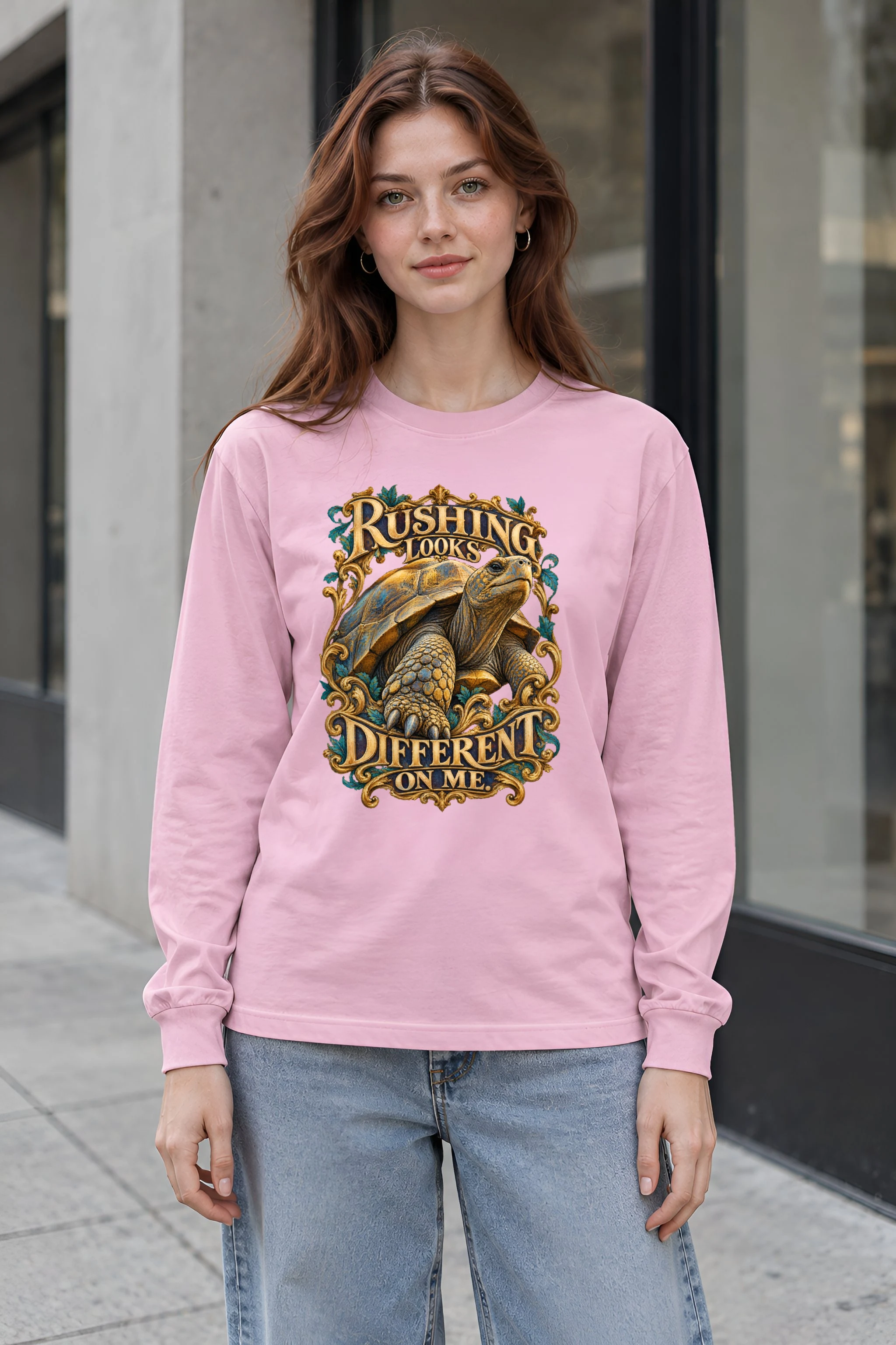 "Gold Scrollwork Tortoise" Unisex Longsleeve T-shirt