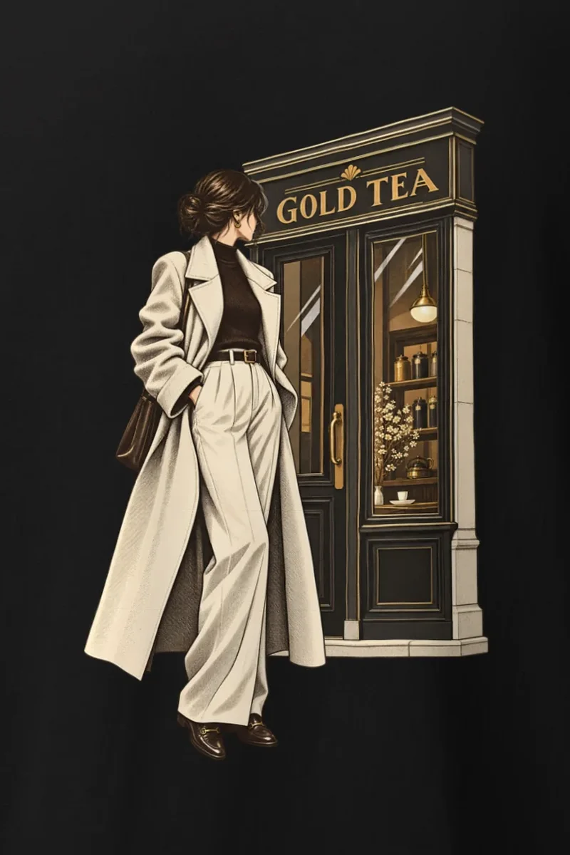 "Gold Tea Arrival" Heavyweight Unisex Crewneck T-shirt