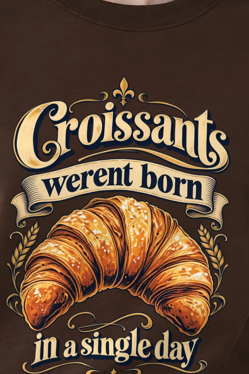 "Golden Croissant" 1 Crewneck Sweatshirt - the graphic up close