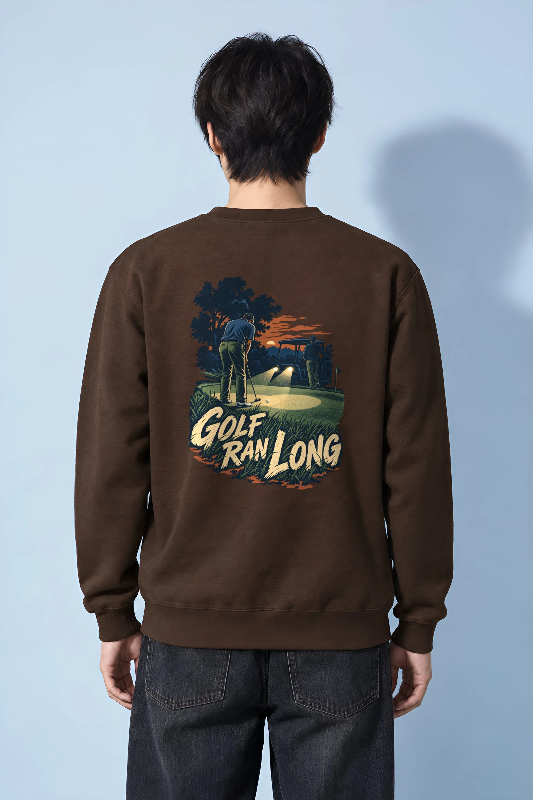 "Golf Ran Long" Heavy Blend Unisex Crewneck Sweatshirt