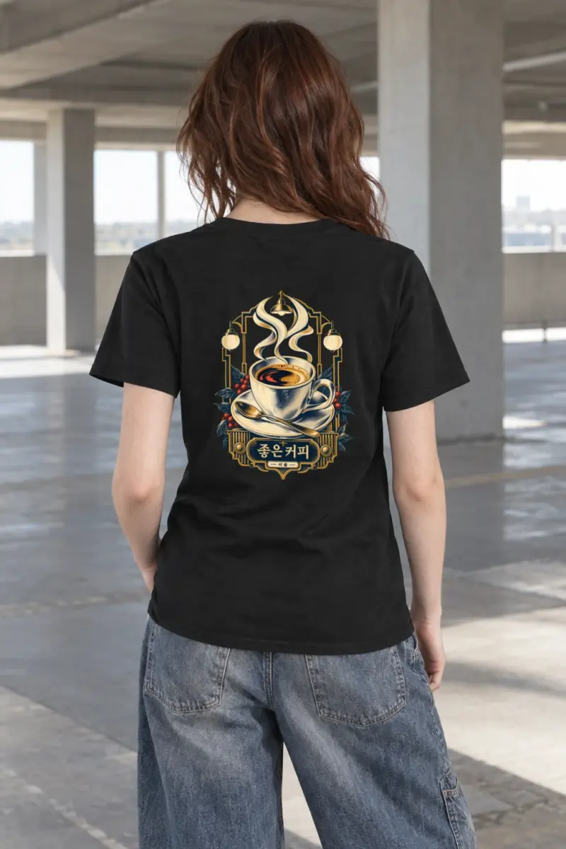 "Good Coffee Seoul" Heavyweight Unisex Crewneck T-shirt