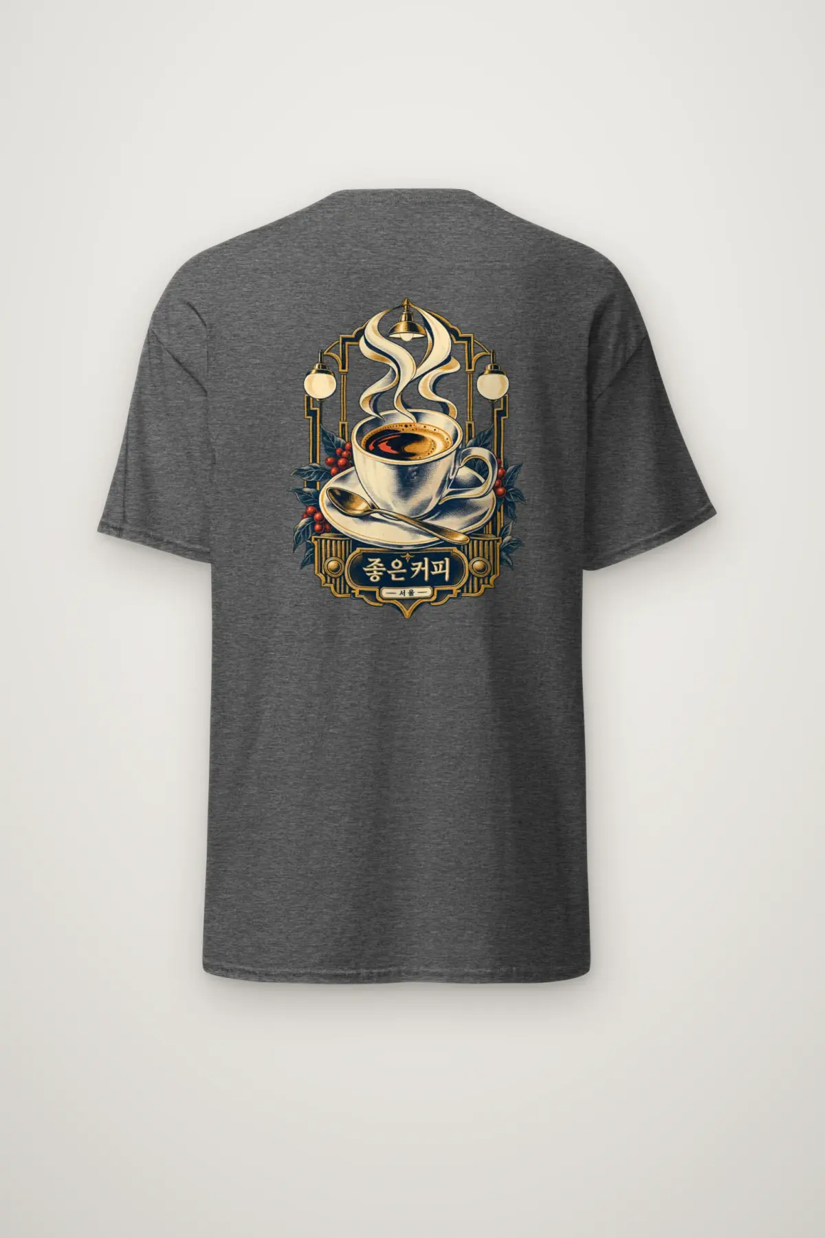 "Good Coffee Seoul" Heavyweight Unisex Crewneck T-shirt