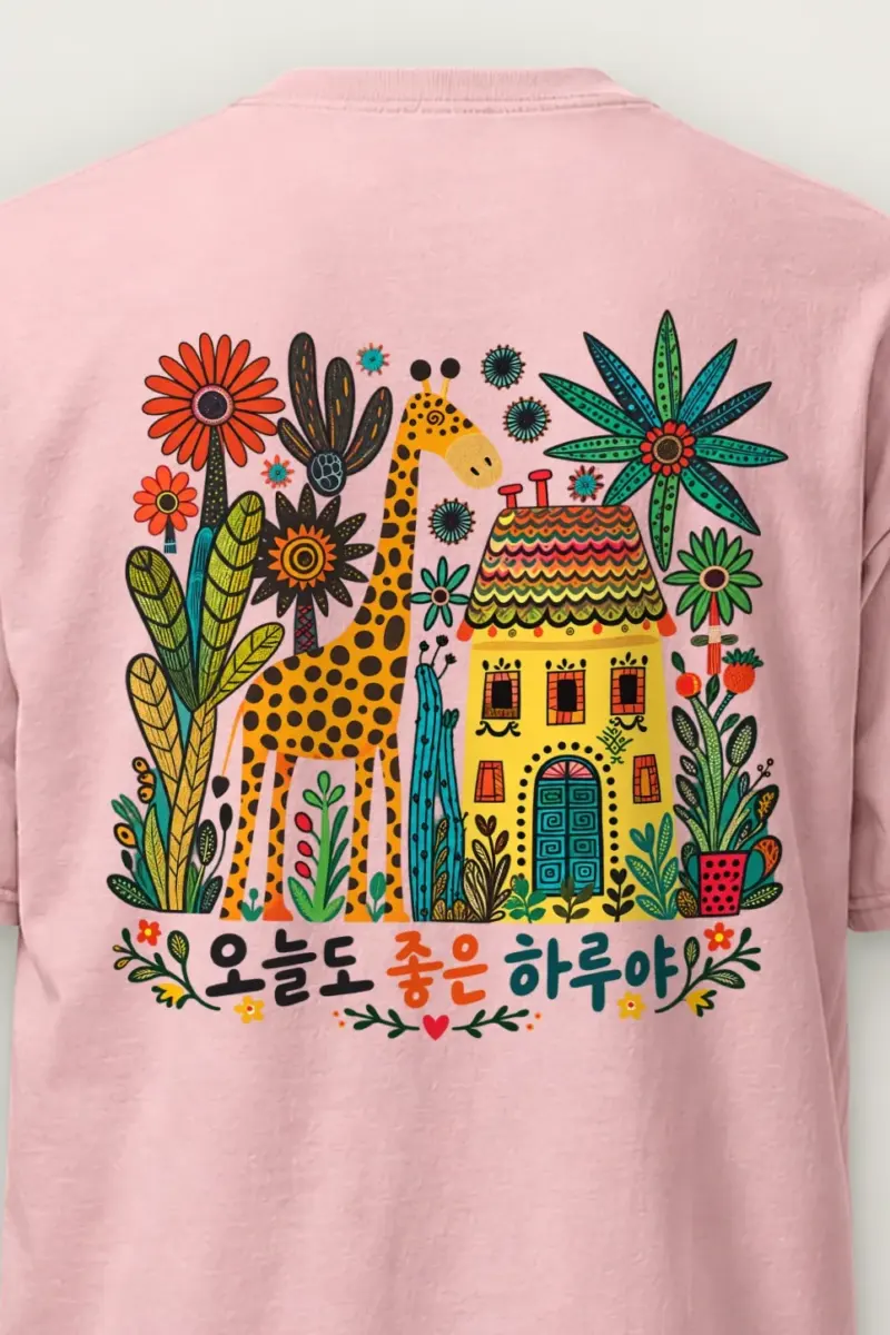 "Good Day Giraffe" Heavyweight Unisex Crewneck T-shirt