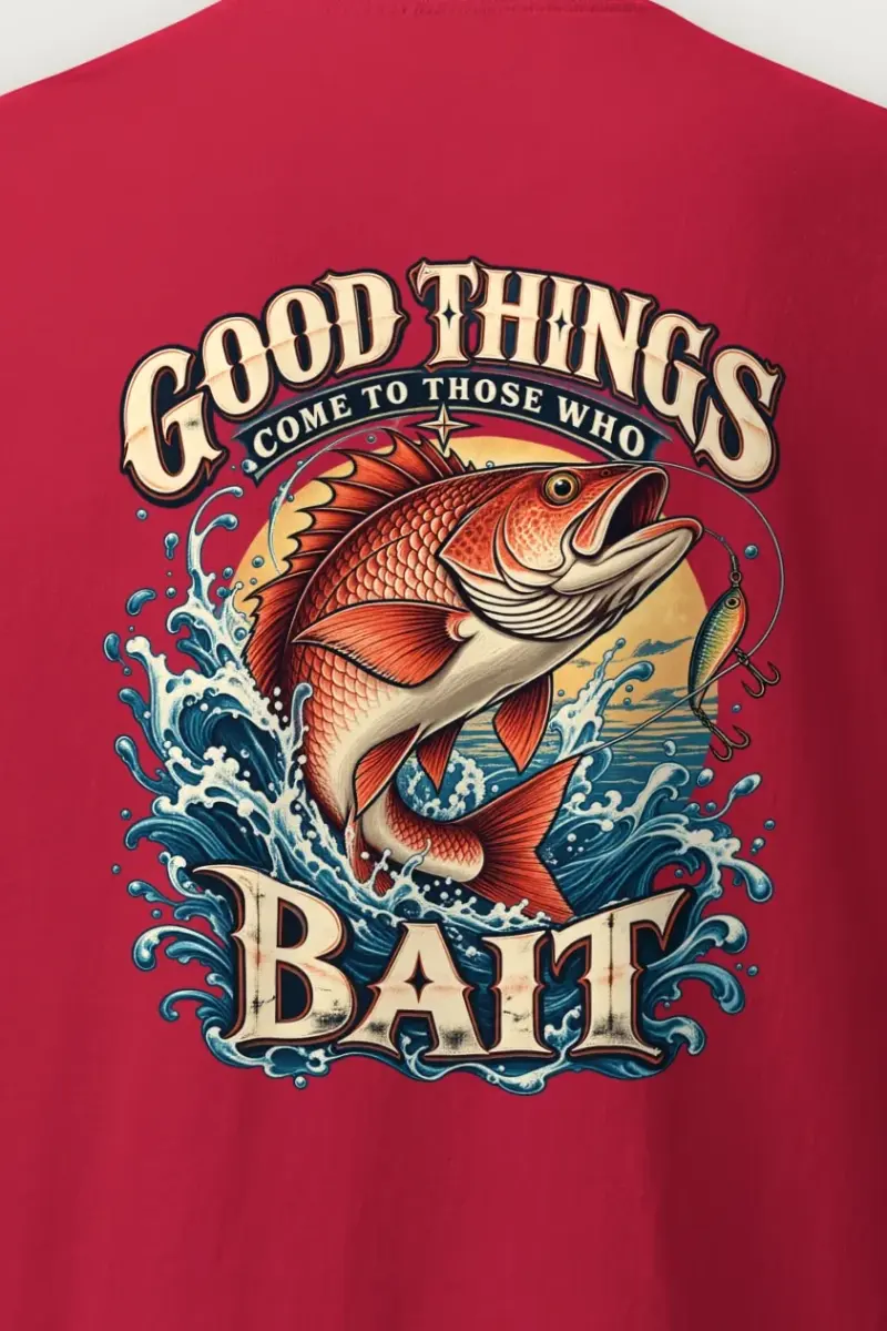 "Good Things Come To Those Who Bait" Heavyweight Unisex Crewneck T-shirt