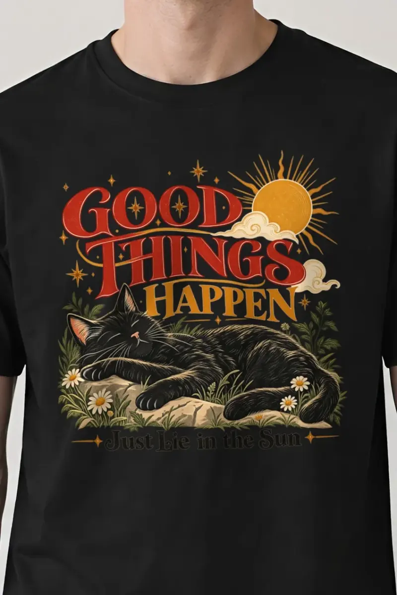 "Good Things Happen" Heavyweight Unisex Crewneck T-shirt