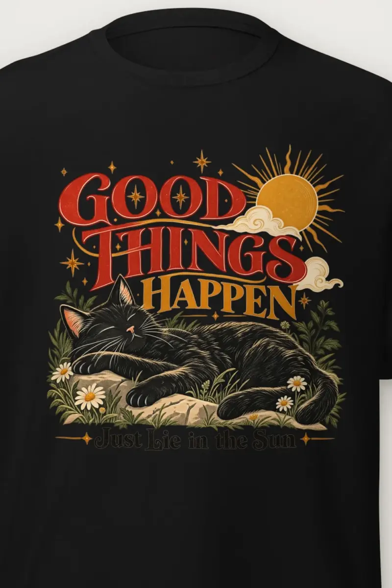 "Good Things Happen" Heavyweight Unisex Crewneck T-shirt