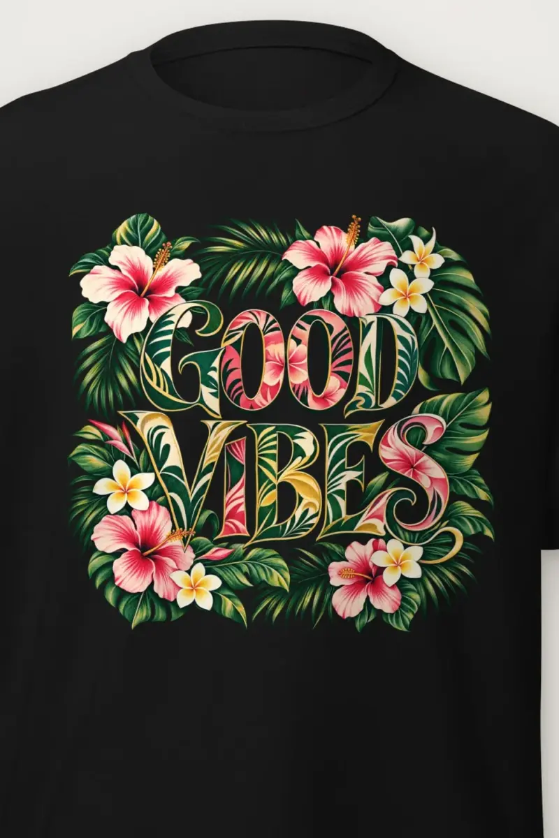 "Good Vibes Botanicals" Heavyweight Unisex Crewneck T-shirt