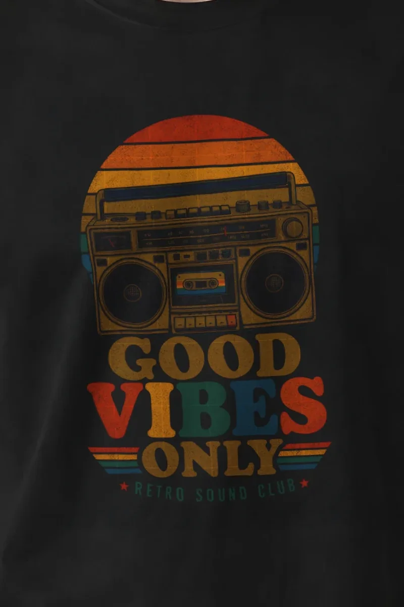 "Good Vibes Only" Heavyweight Unisex Crewneck T-shirt
