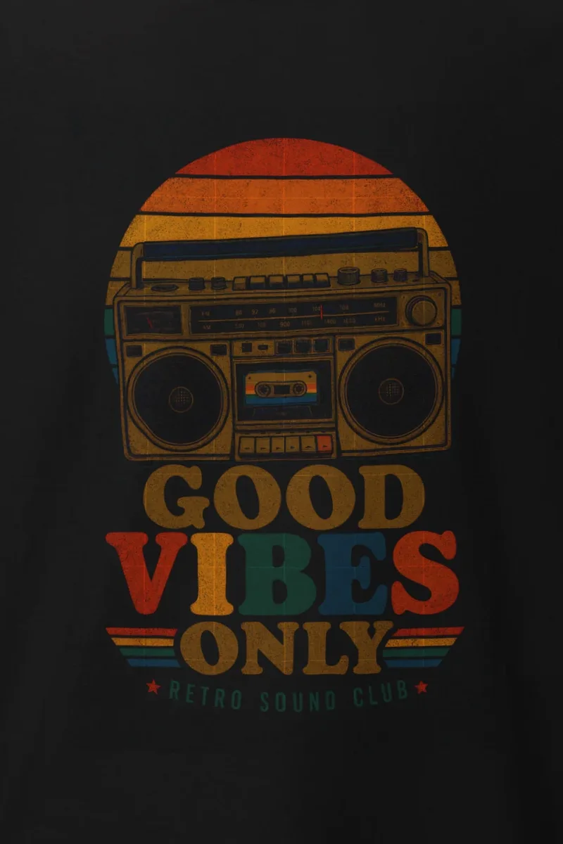 "Good Vibes Only" Heavyweight Unisex Crewneck T-shirt