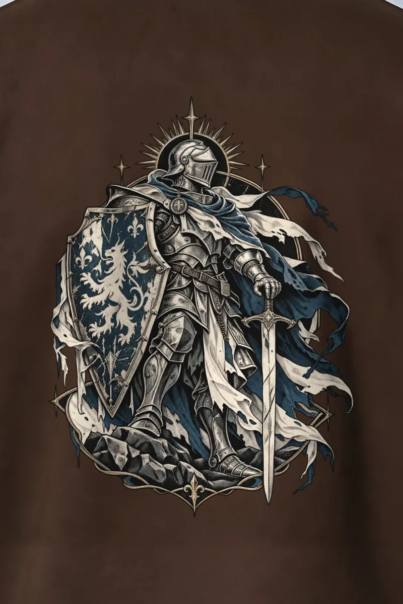 "Gothic Knight Crest" 1 Crewneck Sweatshirt - the graphic up close