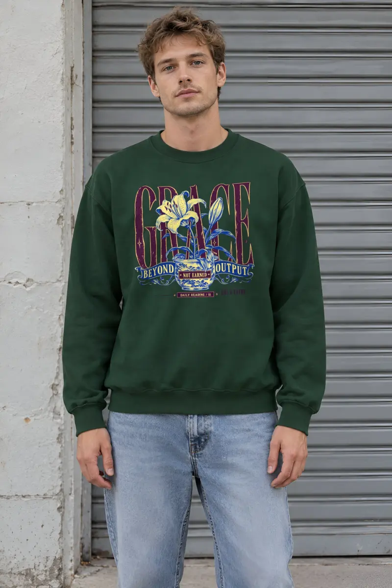 "Grace Beyond Output" Heavy Blend Unisex Crewneck Sweatshirt