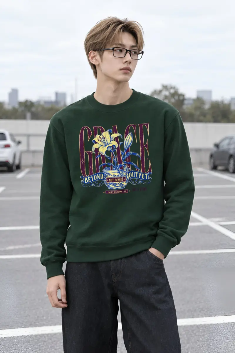 “Grace Beyond Output” Heavy Blend Unisex Crewneck Sweatshirt