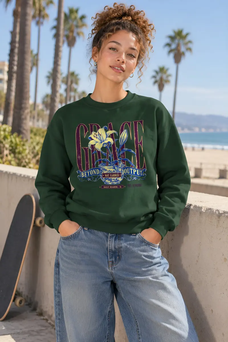 "Grace Beyond Output" Heavy Blend Unisex Crewneck Sweatshirt