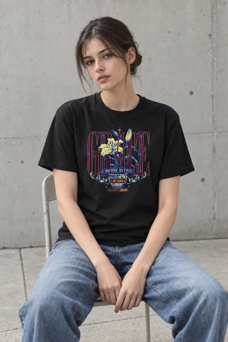 "Grace Beyond Output" Heavyweight Unisex Crewneck T-shirt
