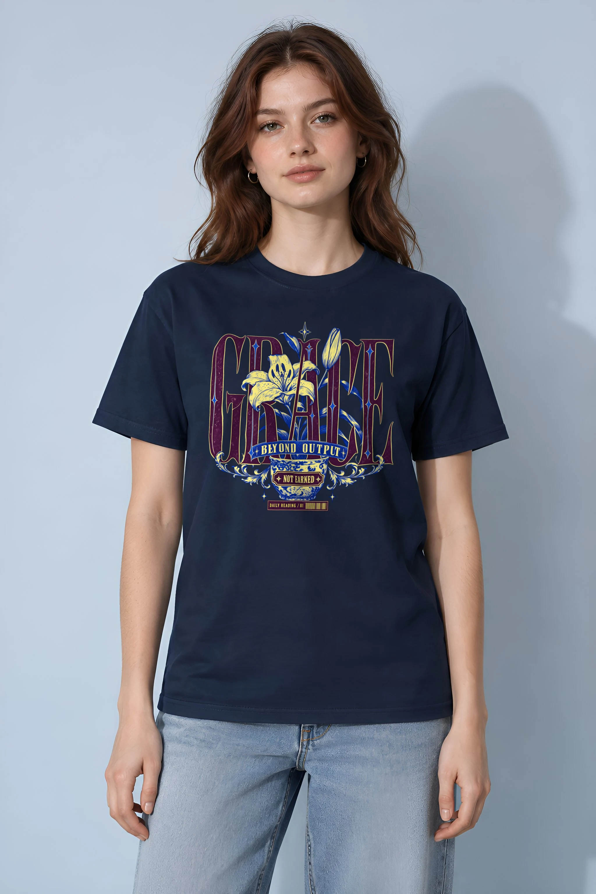 "Grace Beyond Output" Heavyweight Unisex Crewneck T-shirt