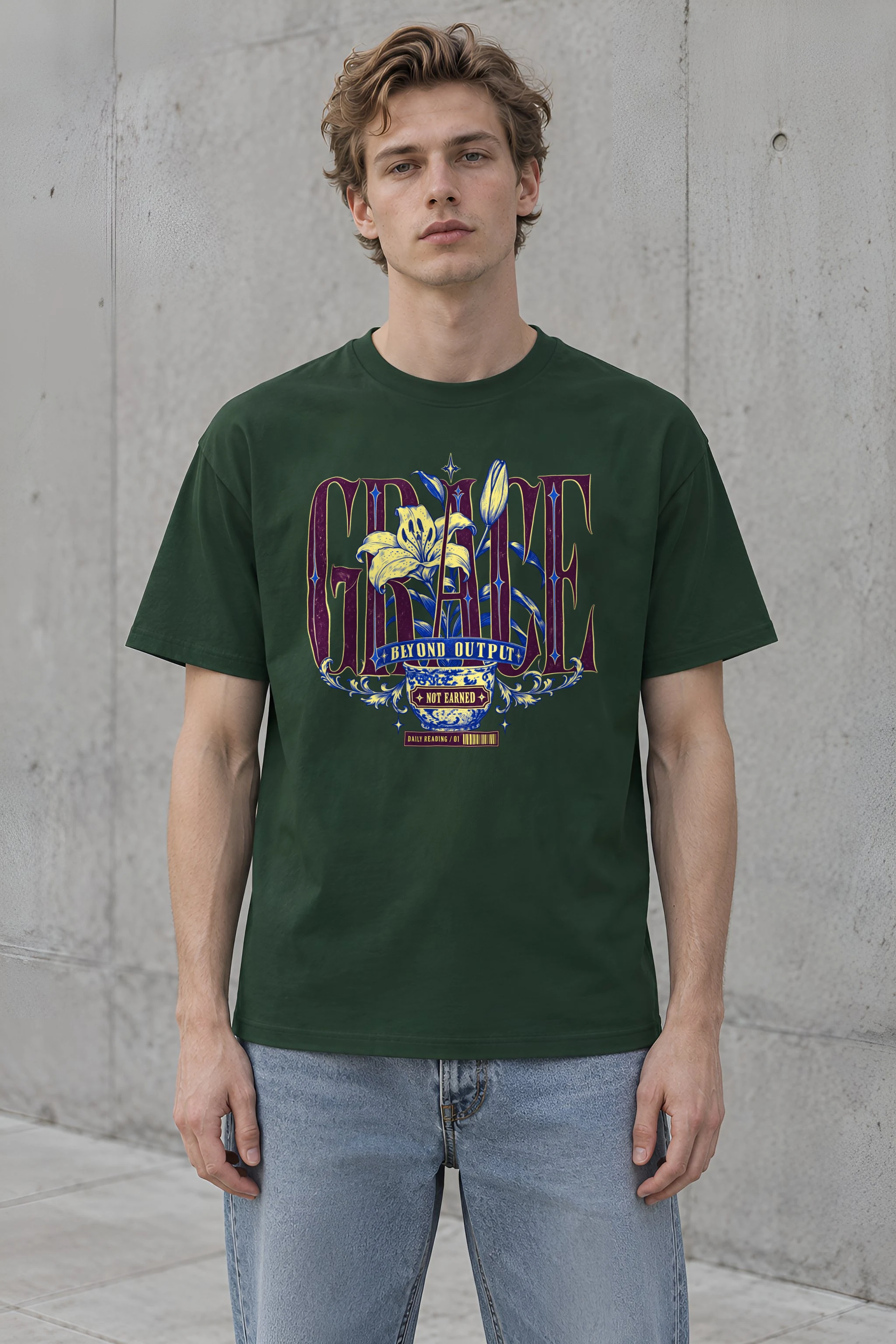 "Grace Beyond Output" Heavyweight Unisex Crewneck T-shirt