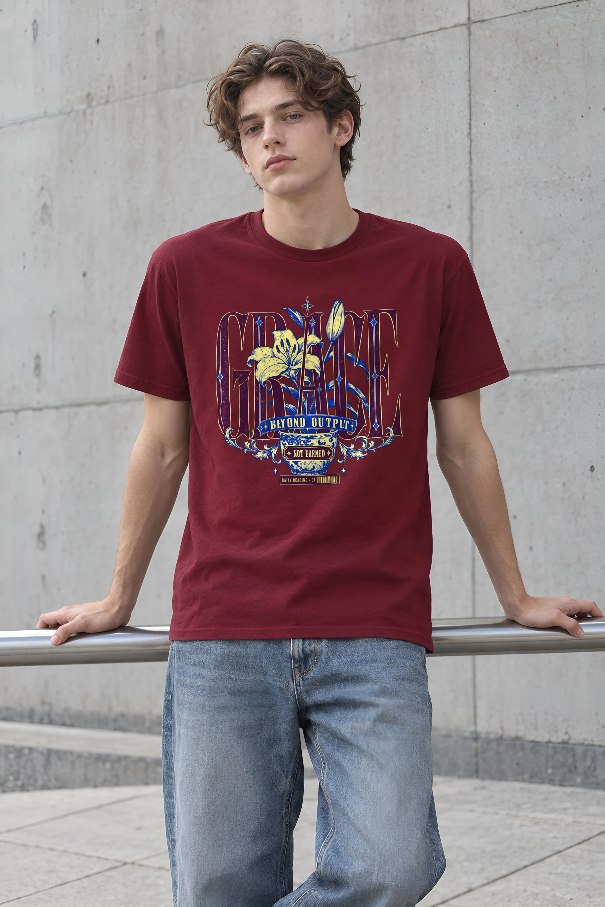 "Grace Beyond Output" Heavyweight Unisex Crewneck T-shirt