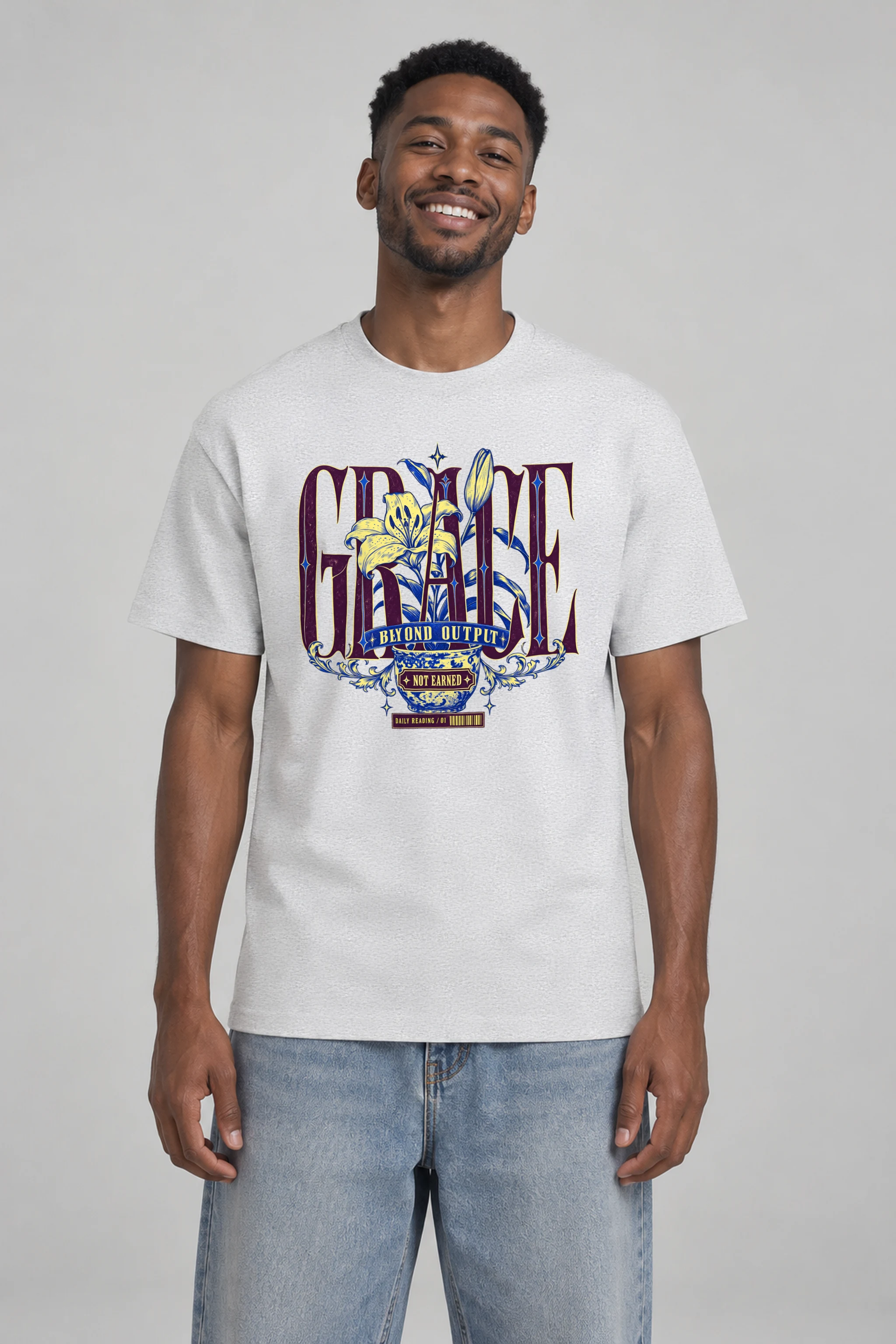 "Grace Beyond Output" Heavyweight Unisex Crewneck T-shirt