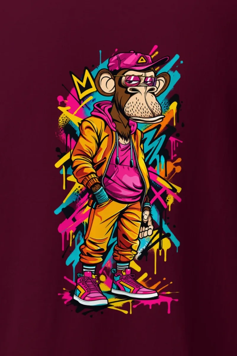 "Graffiti Ape Pose" Heavyweight Unisex Crewneck T-shirt