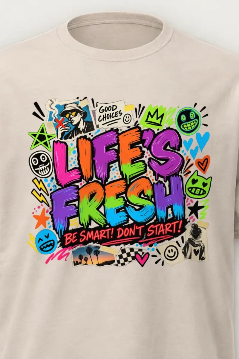 "Graffiti Choice Doodles" Heavyweight Unisex Crewneck T-shirt