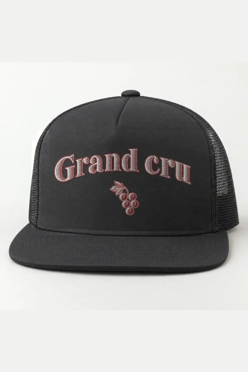 “Grand cru” 5 Panel Trucker Cap · Embroidered