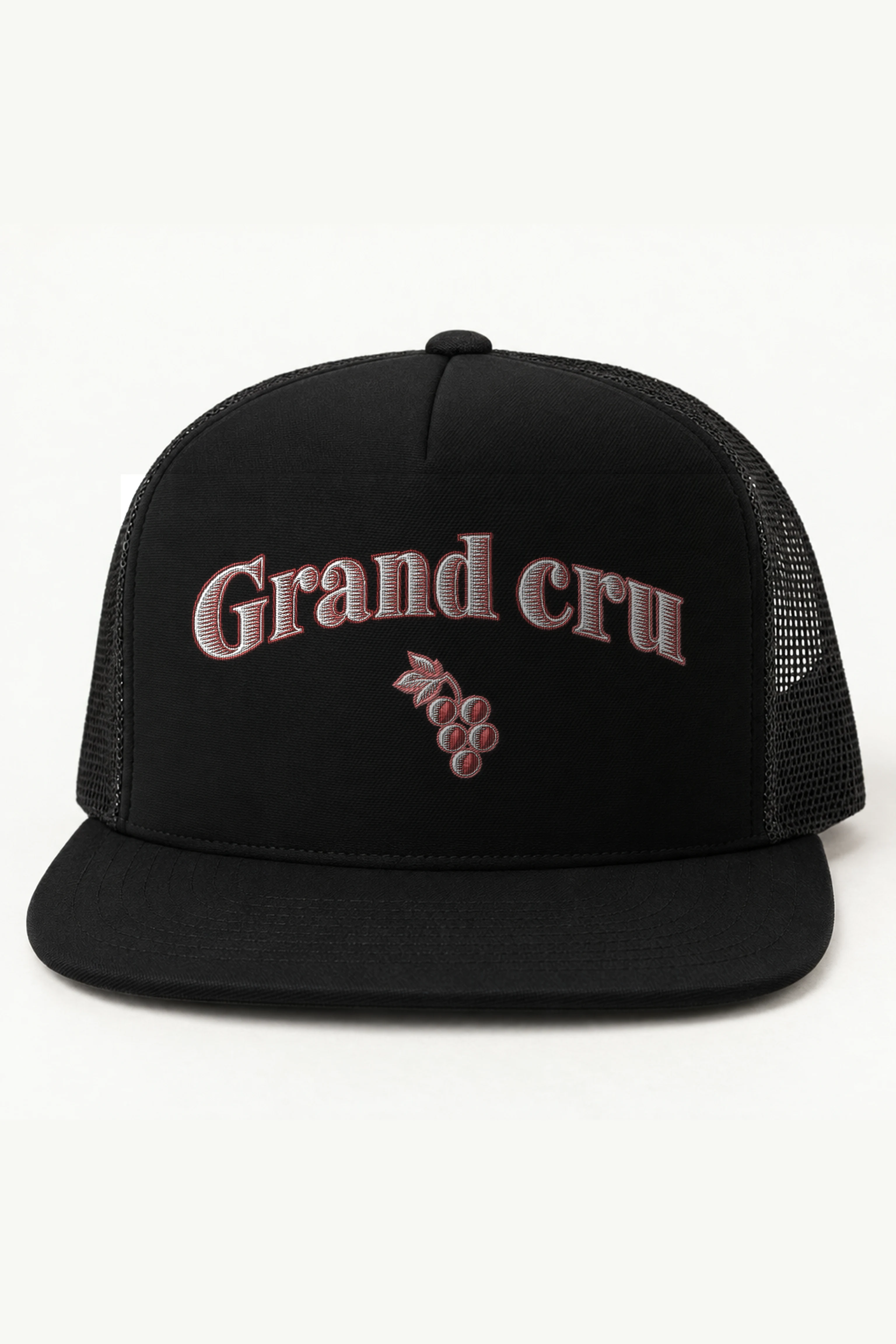 "Grand cru" 5 Panel Trucker Cap · Embroidered