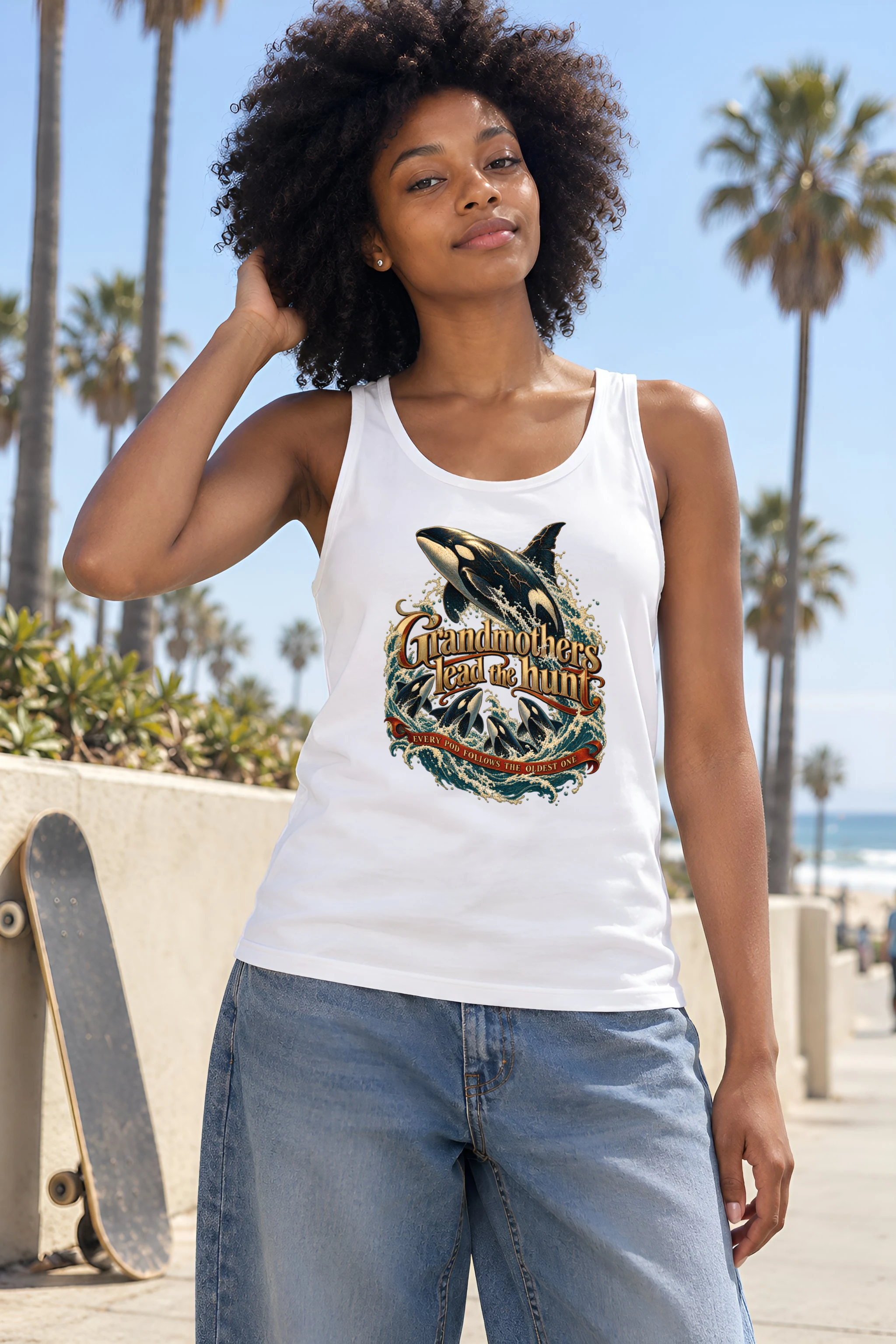 "Grandmothers Lead The Hunt" Unisex Jersey Tank