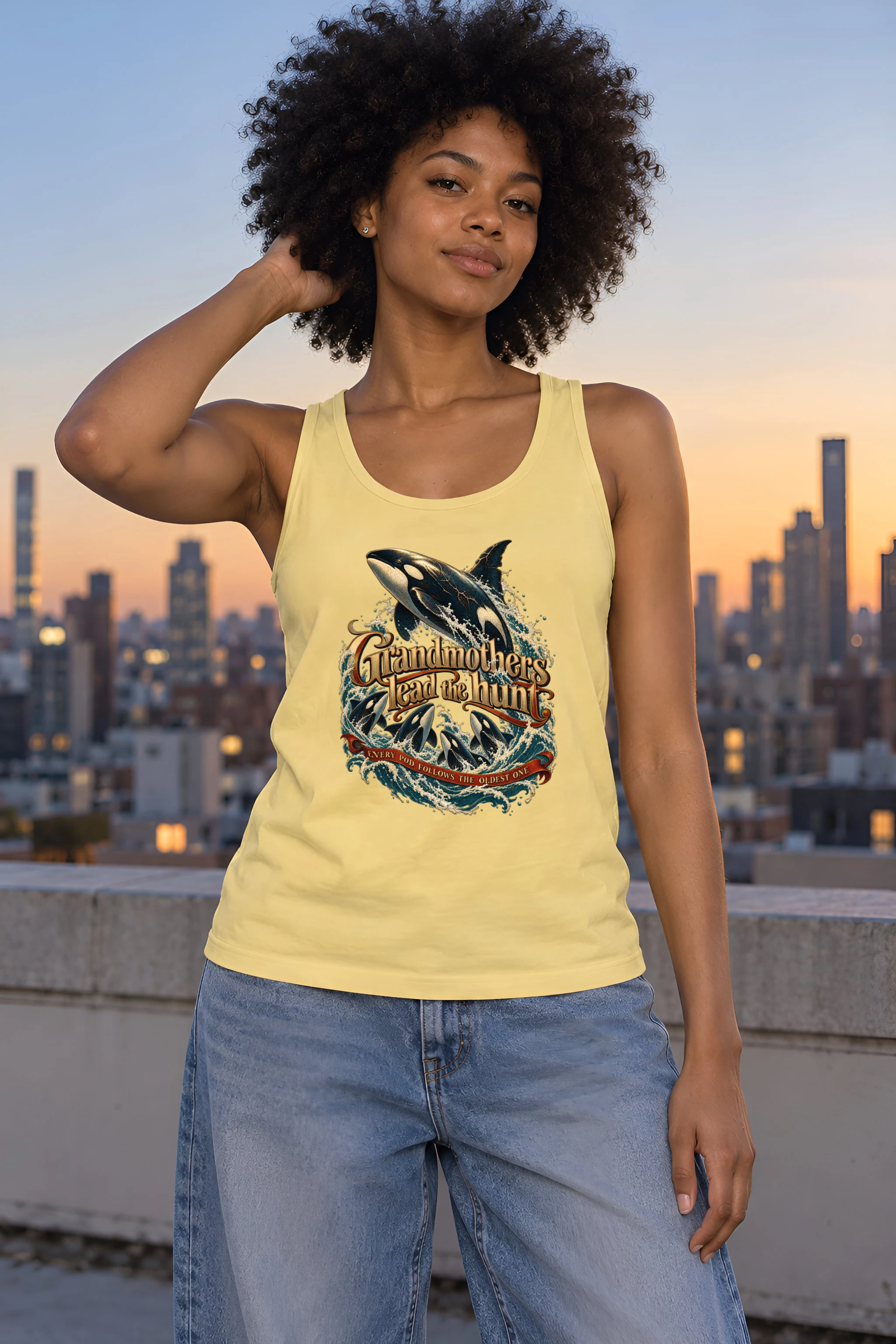 "Grandmothers Lead The Hunt" Unisex Jersey Tank