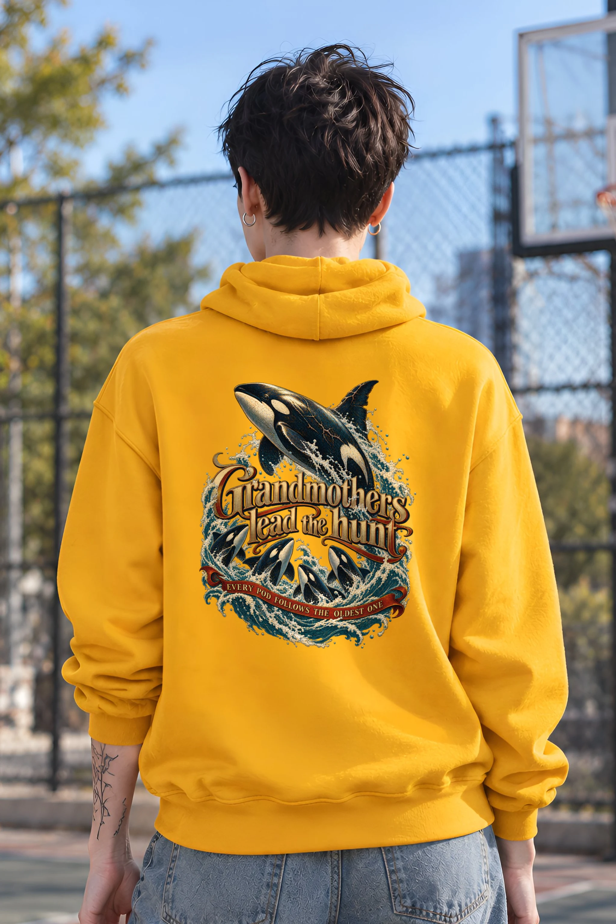 "Grandmothers Lead The Hunt" Unisex Pullover Hoodie