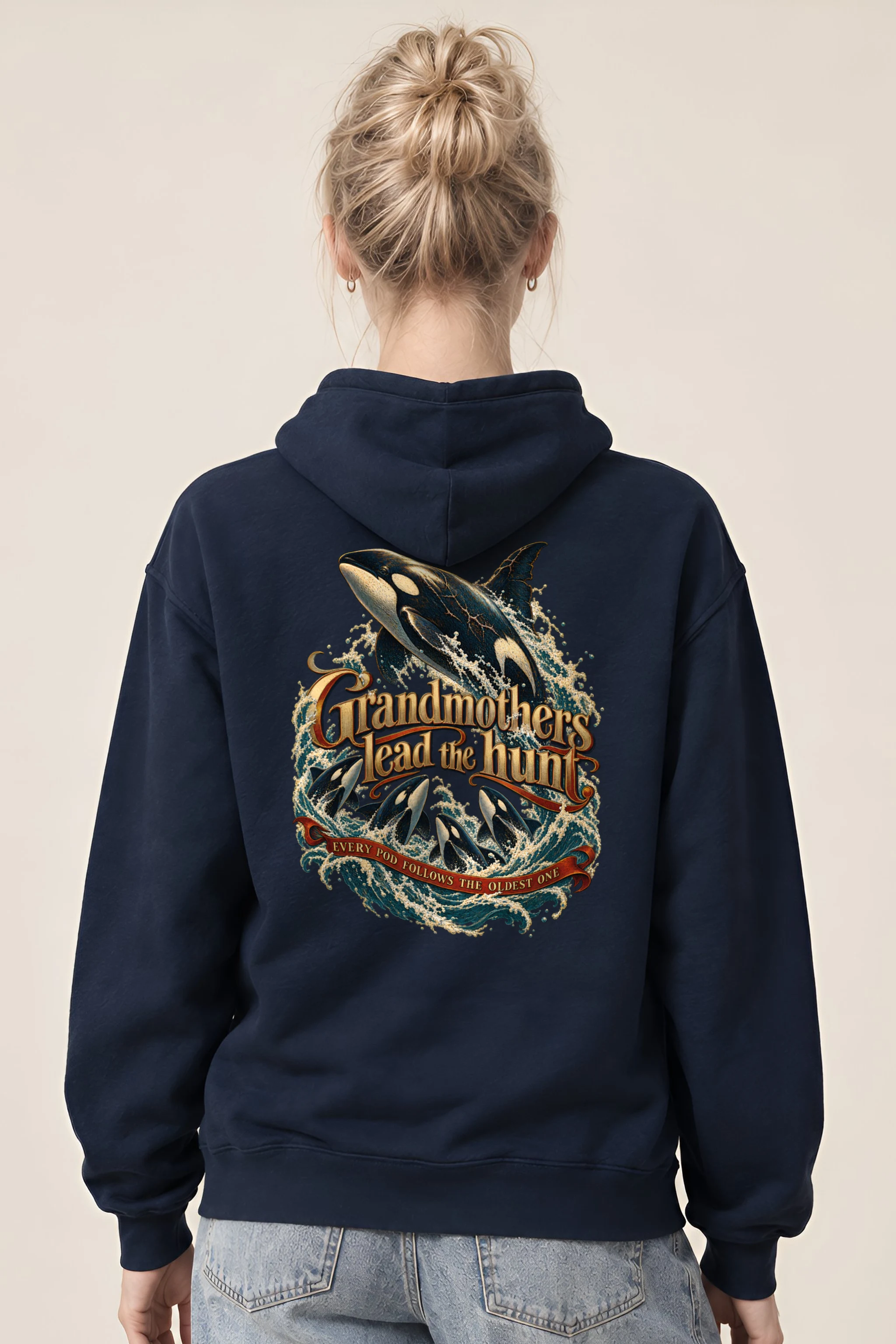 "Grandmothers Lead The Hunt" Unisex Pullover Hoodie