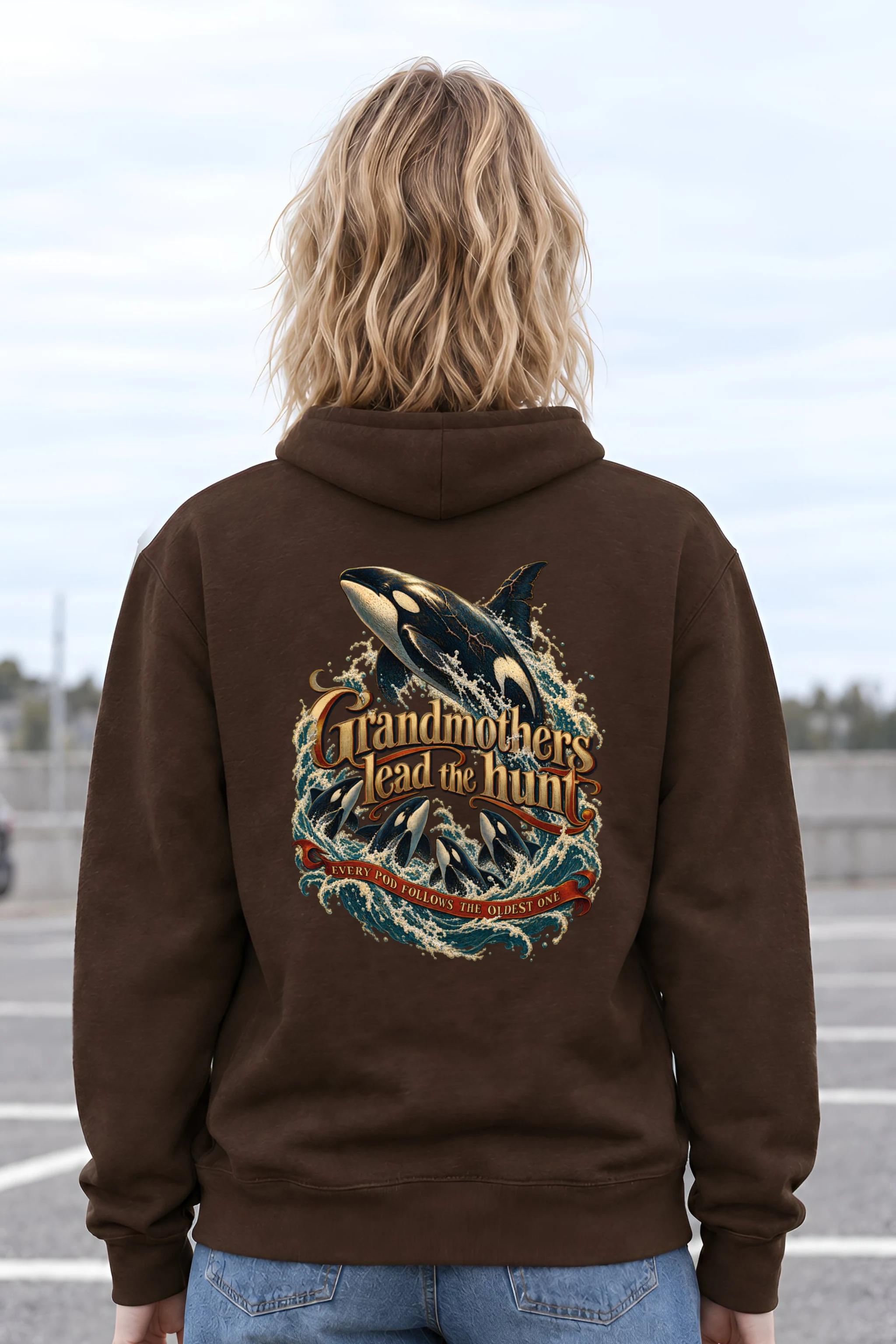 "Grandmothers Lead The Hunt" Unisex Pullover Hoodie
