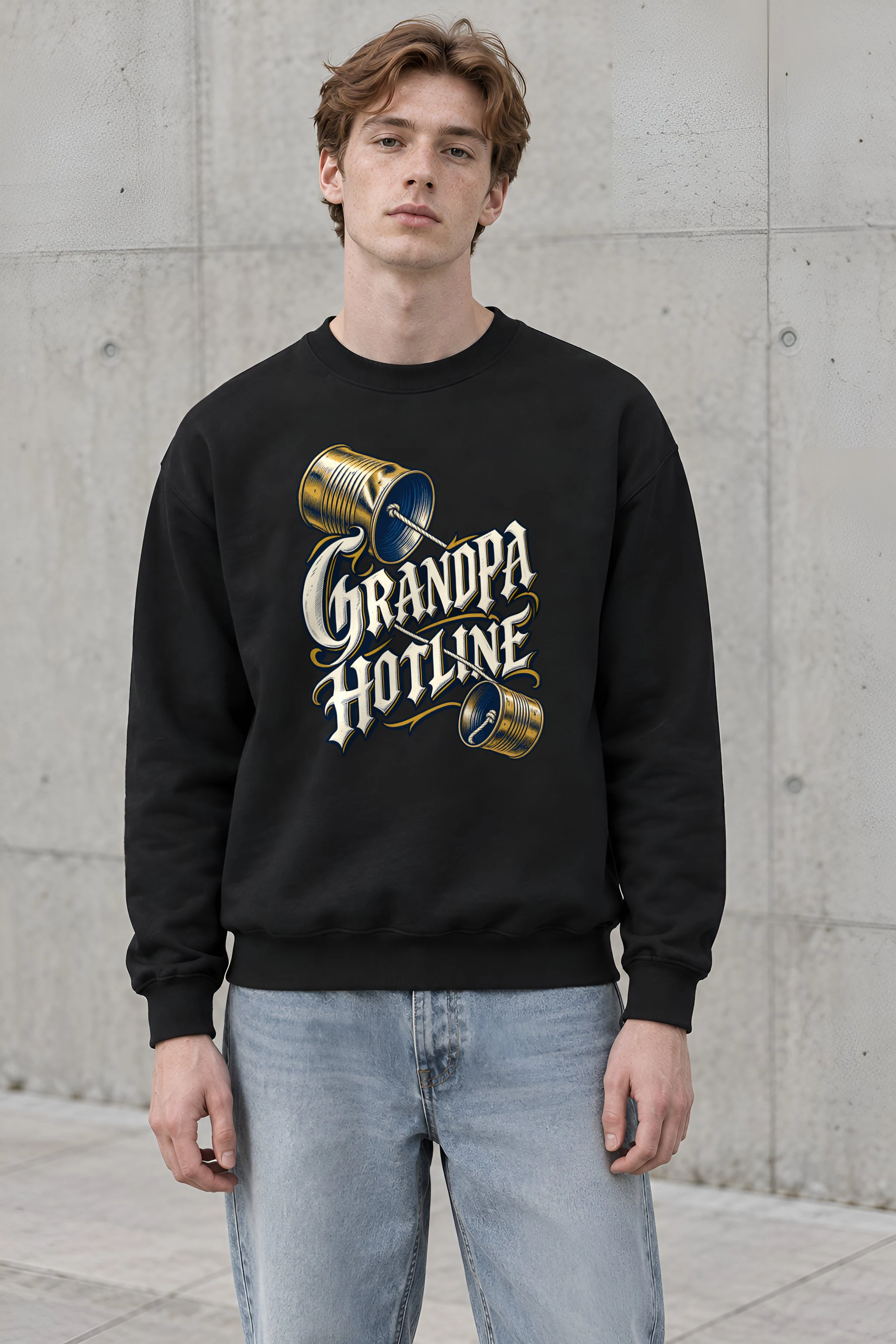 "Grandpa Hotline" Heavy Blend Unisex Crewneck Sweatshirt
