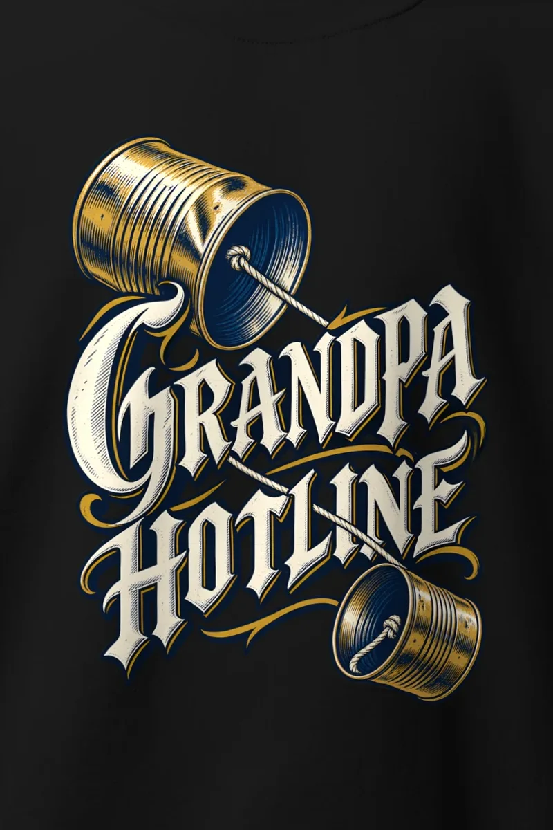 "Grandpa Hotline" Heavy Blend Unisex Crewneck Sweatshirt - the graphic up close