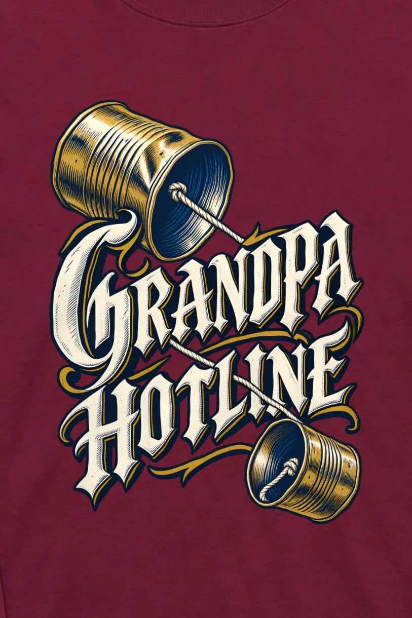 "Grandpa Hotline" Unisex Longsleeve T-shirt - the graphic up close