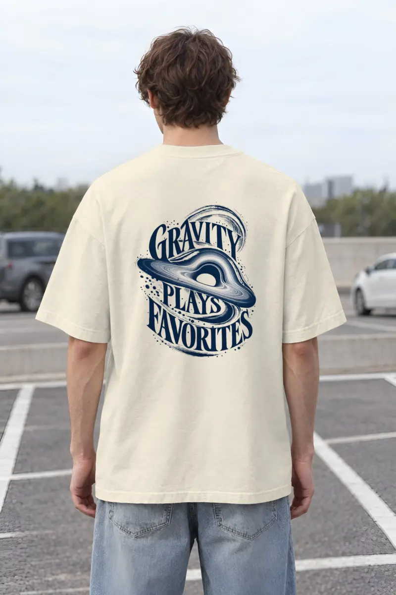 "Gravity Plays Favorites" Unisex Oversized Heavyweight Crewneck T-Shirt