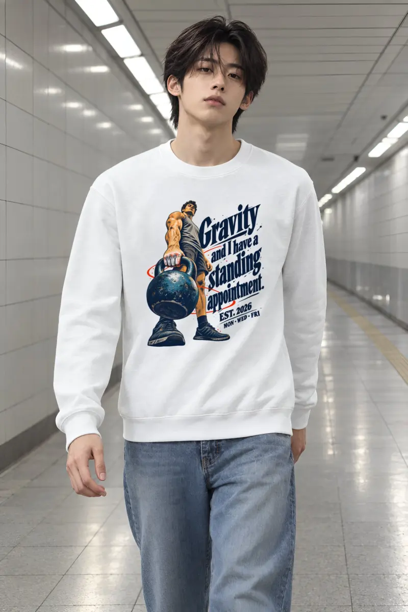 “Gravity Standing Appointment” Unisex Crewneck Sweatshirt