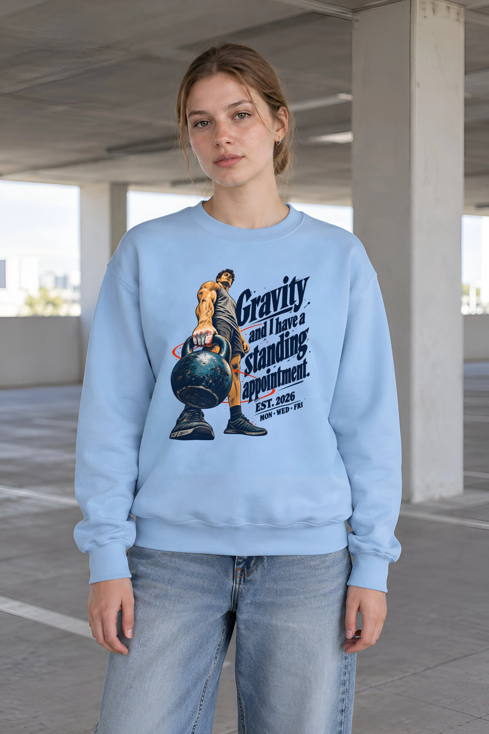 "Gravity Standing Appointment" Unisex Crewneck Sweatshirt