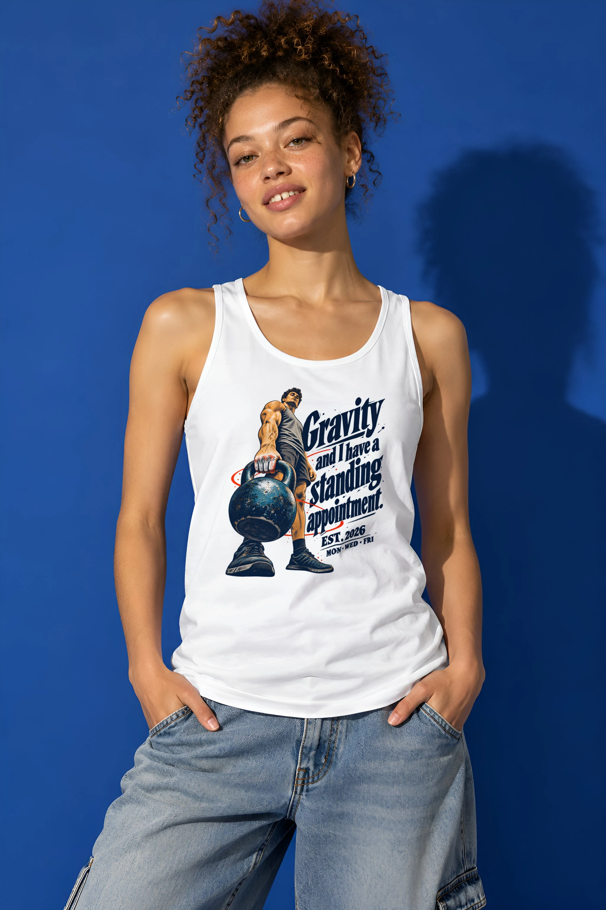 "Gravity Standing Appointment" Unisex Jersey Tank