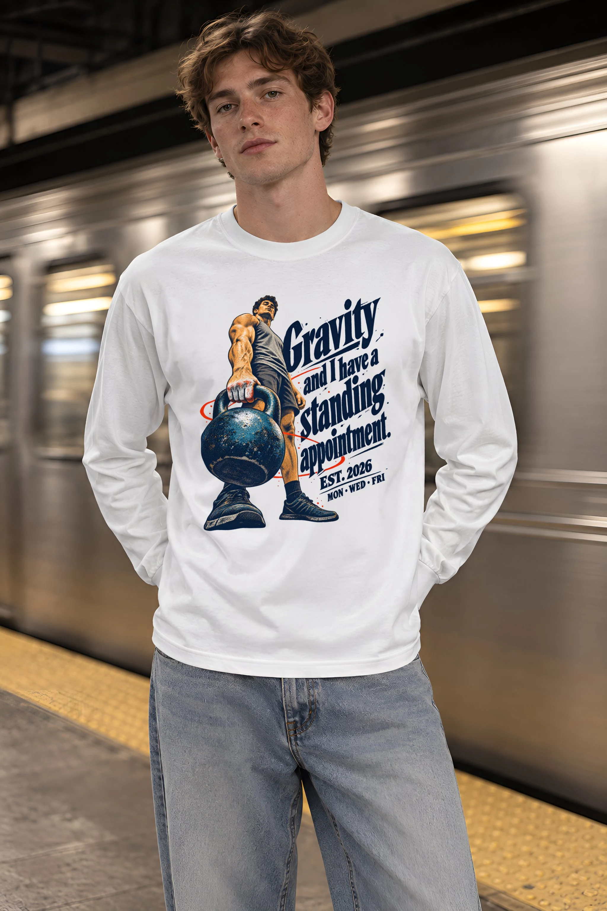 "Gravity Standing Appointment" Unisex Longsleeve T-shirt