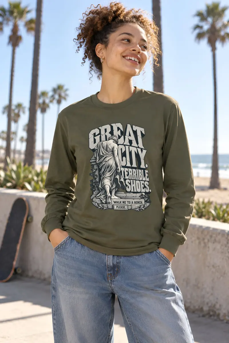 "Great City Terrible Shoes" Unisex Longsleeve T-shirt